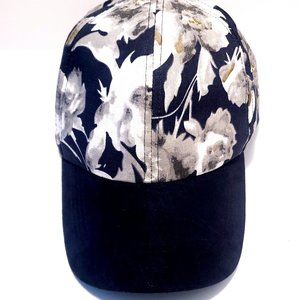 INC Floral Women Suede Baseball Cap Navy